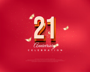 Modern design number. For the 21st anniversary celebration in luxurious red.