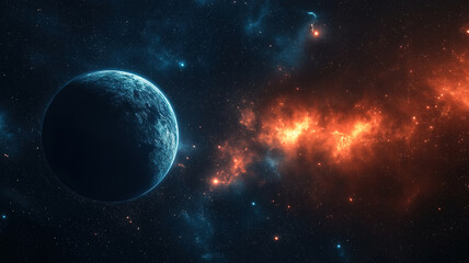 Obraz premium A vast outer space background filled with glowing stars and deep cosmic colors across the galaxy