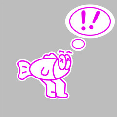 Vector Doodle Illustrations in various animals shapes for sticker or print
