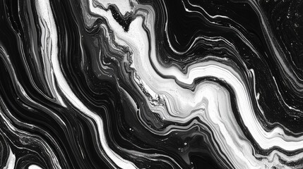 Fototapeta premium Stunning Black and White Abstract Marbling Art marble stone texture.
