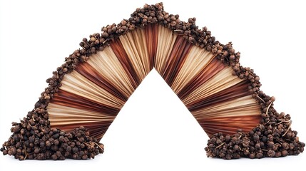 Archway of dried reeds and peppercorns