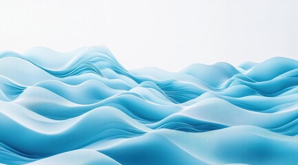 Fototapeta premium Abstract blue wavy landscape