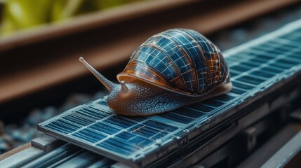 Snail Solar Panel Train Track Green Energy