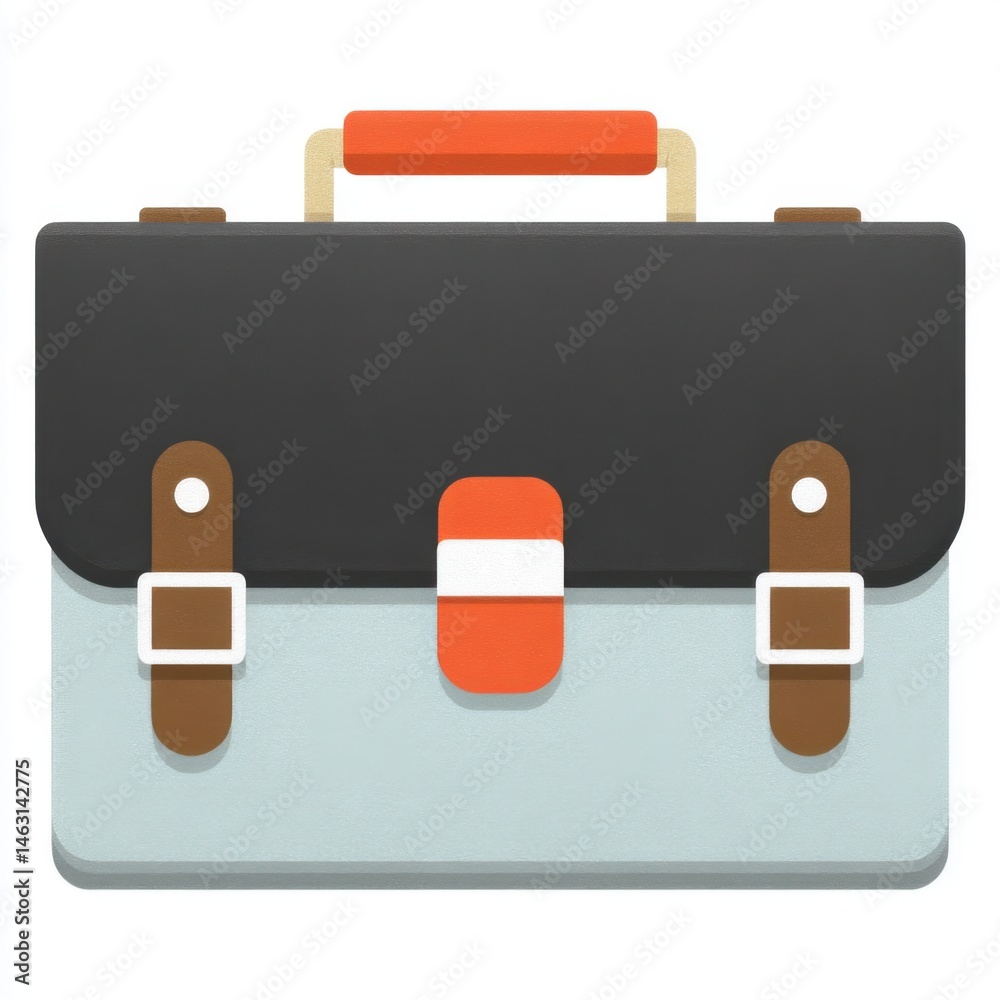 Poster vector illustration of a stylish briefcase isolated on white background.