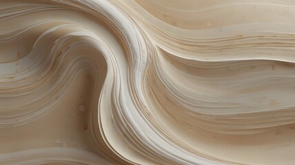 Minimalist pattern background with white and soft tan wave lines 