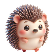 Cute 3d Hedgehog isolated on white background