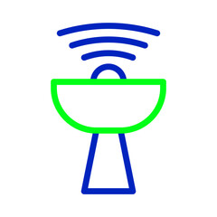 Stylized representation of signal transmission, evoking connectivity and innovation