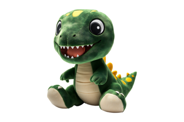 Dinosaur plushie doll isolated on transparent background
