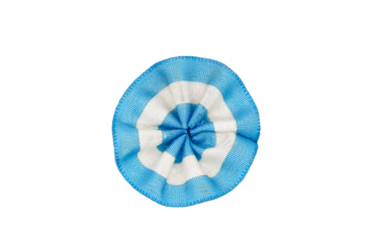Closeup of an Argentine cockade isolated on white background