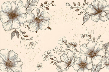Elegant floral design with delicate line art.