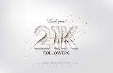 Followers design for the celebration of 21k followers. elegant silver design.