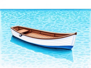 Wooden boat on tranquil water