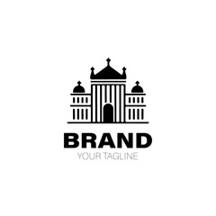 Palace Logo. Palace Logo Design. Palace Logo Brand. Palace Logo Vector Design Isolated on White Background