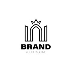 Palace Logo. Palace Logo Design. Palace Logo Brand. Palace Logo Vector Design Isolated on White Background