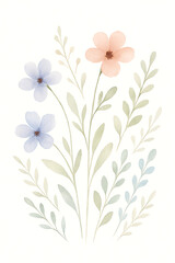 Watercolor Blue and Orange Flower Notepaper – Botanical Stationery