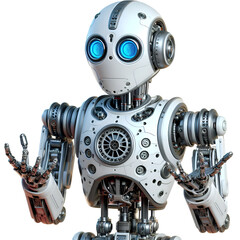 blue screen robot 3d render