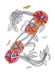 Floral Coloring Page – Hand-Drawn Flower Line Art
