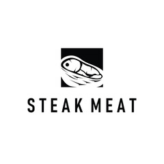 steak logo design concept steak meat bbq simple illustration symbol template food meat delicious brand product cafe and restaurant business