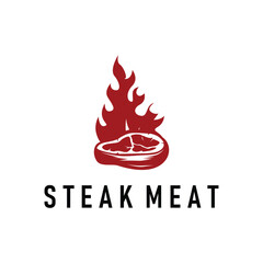steak logo design concept steak meat bbq simple illustration symbol template food meat delicious brand product cafe and restaurant business