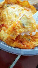 Omelet for Eating with Chili Paste and Rice