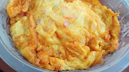 Omelet for Eating with Chili Paste and Rice