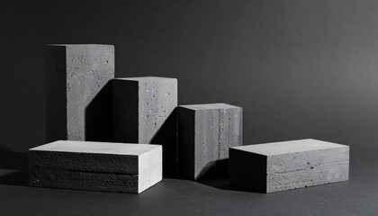 3d render of a black and white cube