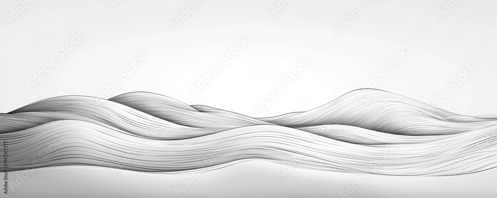 Poster a white background with a wave pattern. the wave pattern is made up of dots. the image has a futuris