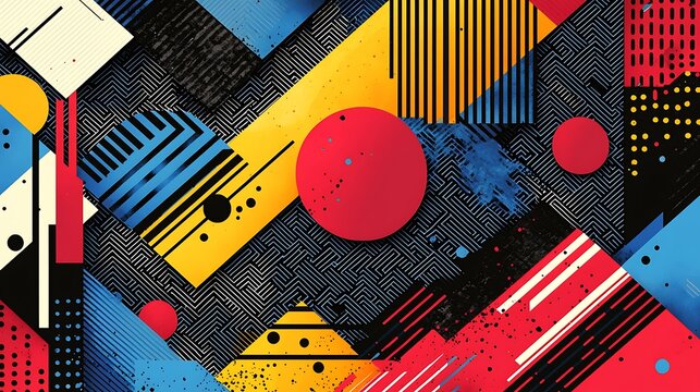 Abstract Background Bold Shapes in Modern Color
