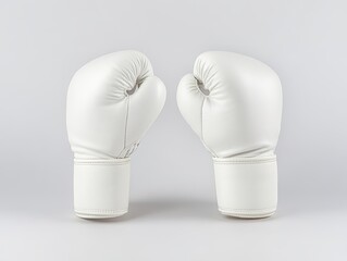 Pair of white boxing gloves
