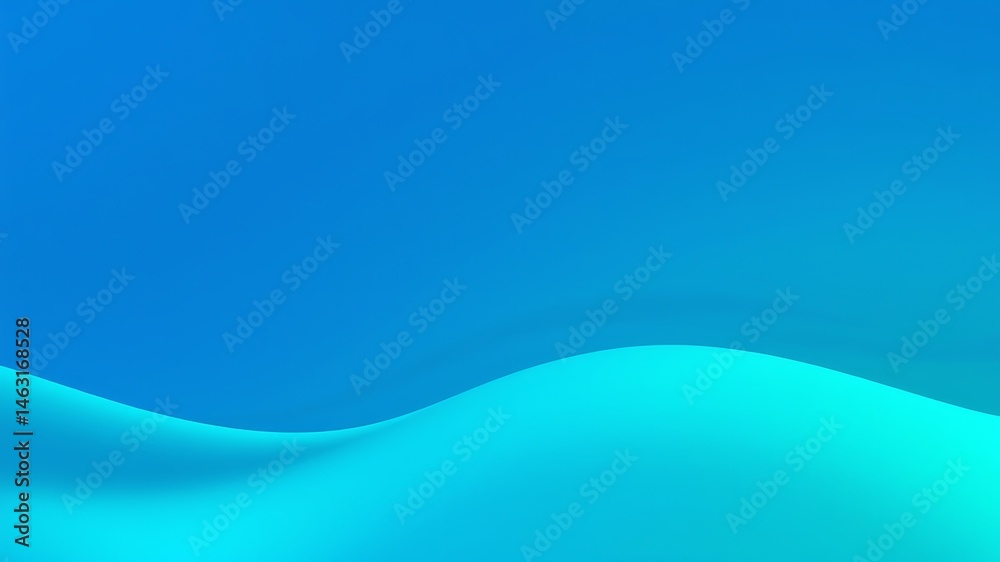 Wall mural abstract blue gradient background with wavy elements for modern digital design