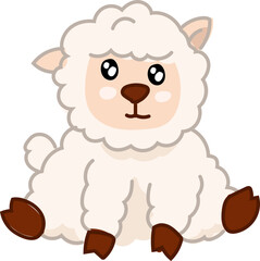 Sheep cartoon animal front view vector illustration