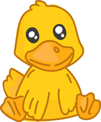 Duck cartoon animal front view vector illustration