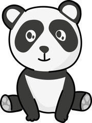 Panda cartoon animal front view vector illustration