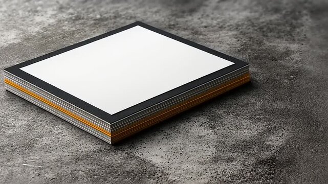 Stacked brochure on textured surface