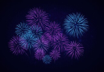 Display of fireworks in the night sky