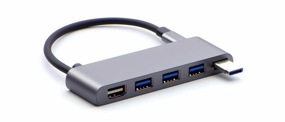 Gray Modern Usb Hub With Cable