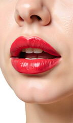 Obraz premium close up lips of young woman