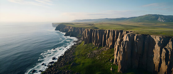 Coastal Cliffside Panorama With Lush Vegetation