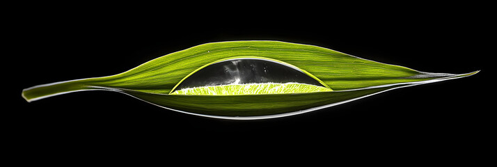 Ethereal Embrace: A Raindrop's Poised Encounter with Nature's Canvas Amidst Morning Light