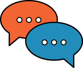 雑談チャット音声吹き出しアイコンベクター