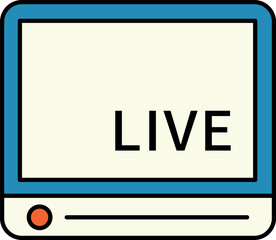 動画配信、ライブ映像のアイコンベクター