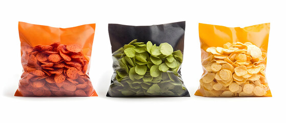 Assorted Crispy Snacks in Transparent Bags