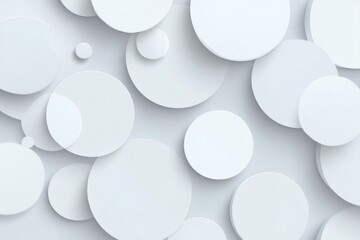Overlapping 3D White Circles Design with Minimalist Style and Clean Presentation
