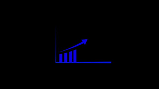 Graph chart downtrend symbol graph - success. colored diagram. Graph showing rising arrow. Success arrow growth.