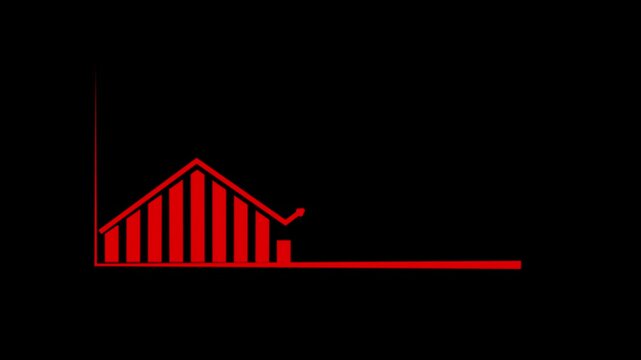 Graph chart downtrend symbol graph - success. colored diagram. Graph showing rising arrow. Success arrow growth.