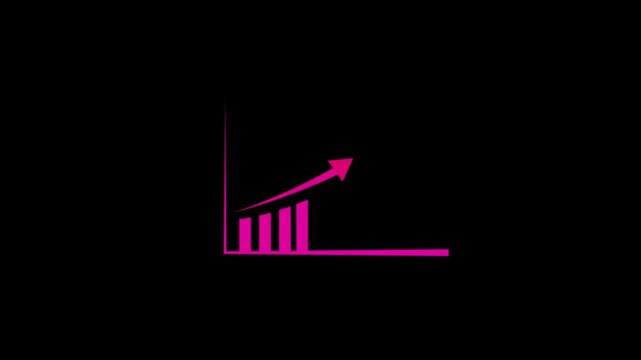 Graph chart downtrend symbol graph - success. colored diagram. Graph showing rising arrow. Success arrow growth.