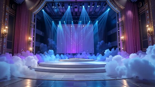 Retro world theatre day scenes with an opera

