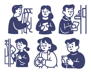Engaging Cartoon Characters in Various Shopping Situations