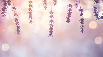 Lavender pastel birthday celebration with confetti and balloons joyful party background dreamy environment