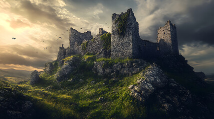Mystical Ruins: A Castle's Enduring Legacy Amidst Nature's Embrace and Time's Passage